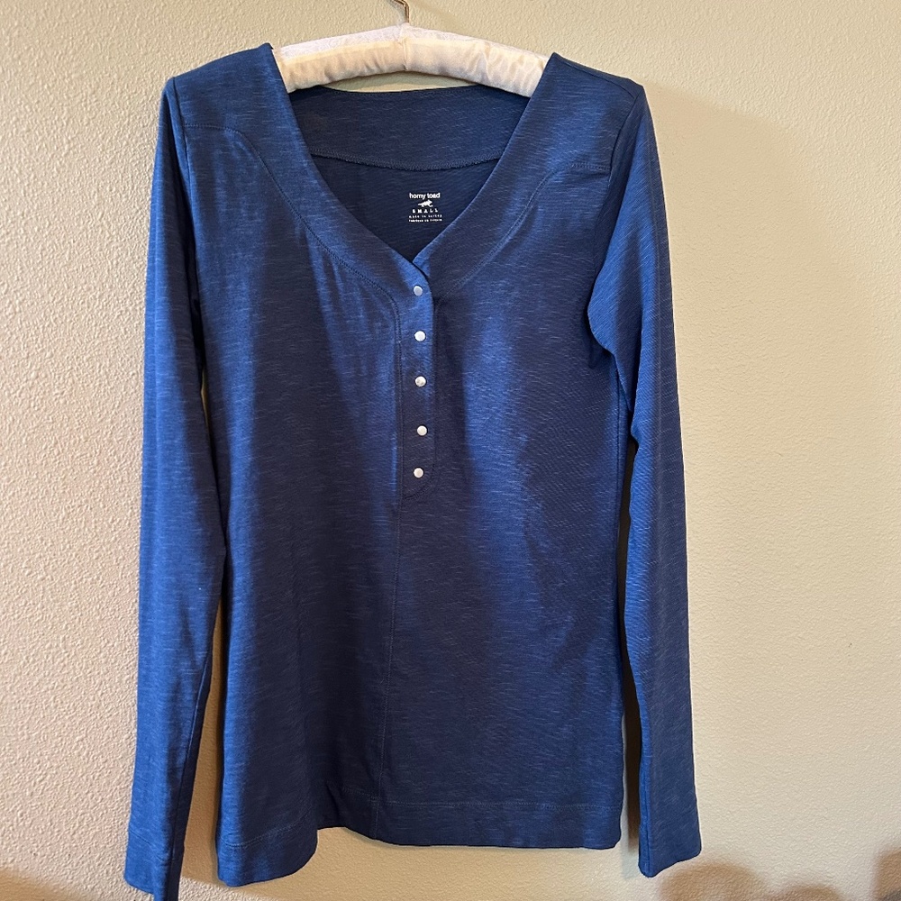 Horny Toad Women's Long‎ Sleeve Blue Small Top